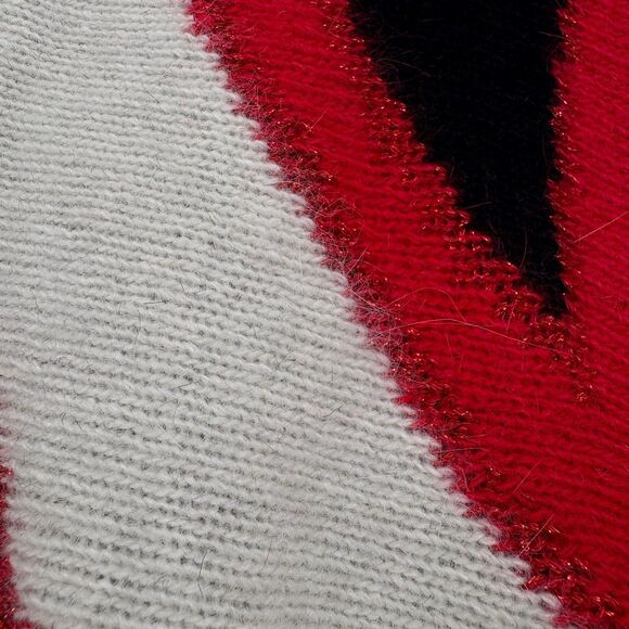 VTG Richard & Co Angora Lambswool Fuzzy Sparkle Chevron Holiday Party Sweater M - Picture 6 of 15